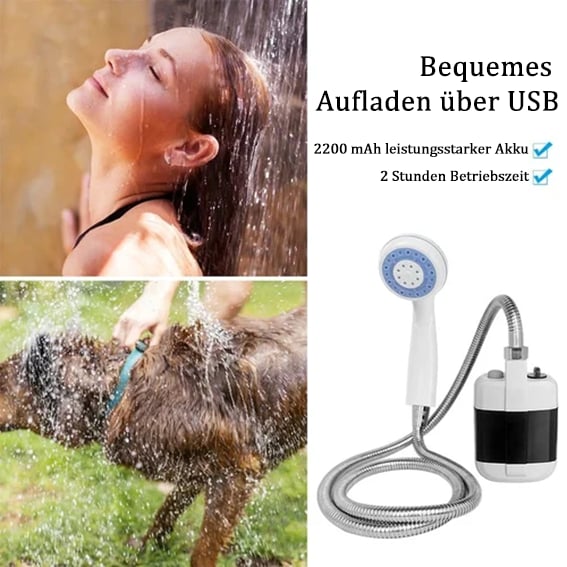 🚿 Frisch bleiben im Freien - 50% OFF - 🔥 Tragbare Campingdusche mit einstellbarem Durchfluss - für eine einfache und bequeme Reinigung im Freien!