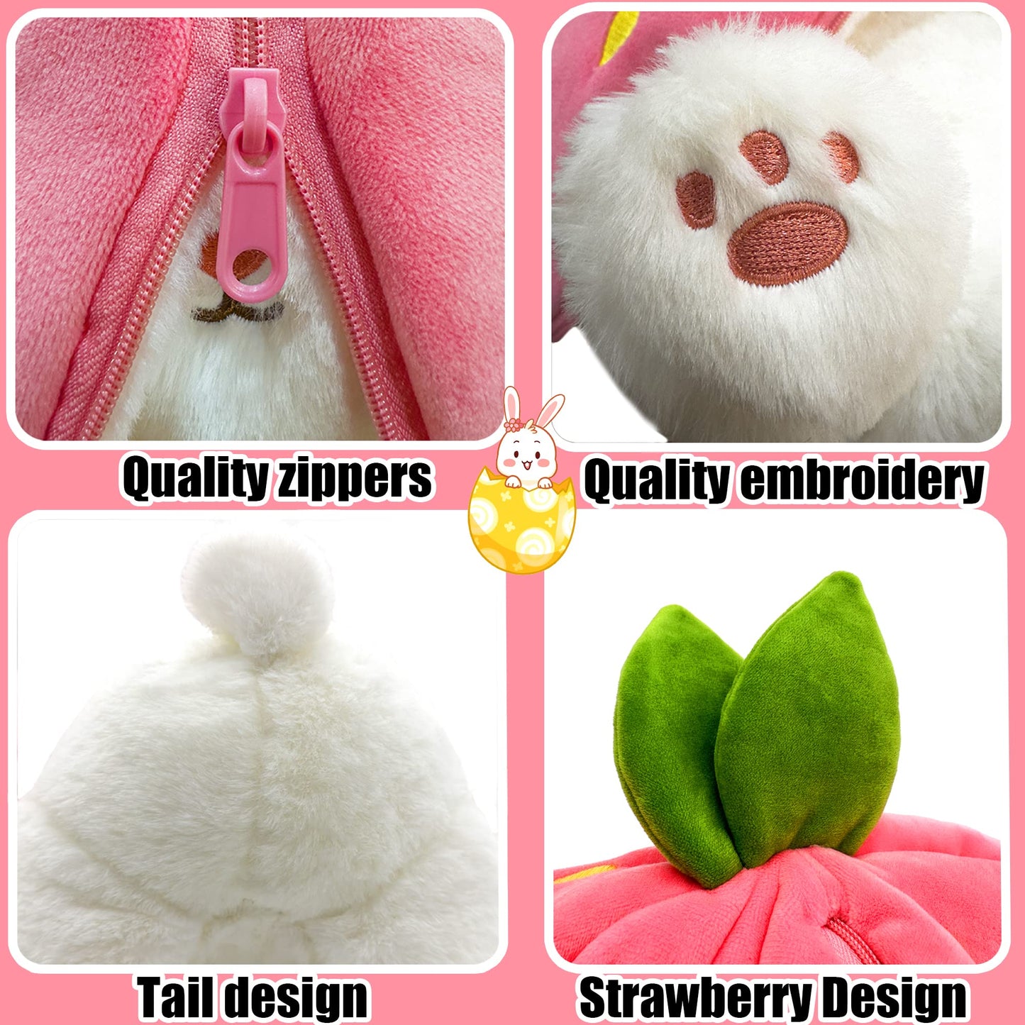 🔥🔥Ostergeschenke 🍓Erdbeerhäschen verwandelt sich in Häschen 🎀 Fruchtpuppe Plüschtier 🐰