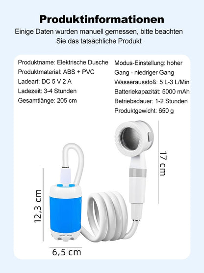 🚿 Frisch bleiben im Freien - 50% OFF - 🔥 Tragbare Campingdusche mit einstellbarem Durchfluss - für eine einfache und bequeme Reinigung im Freien!