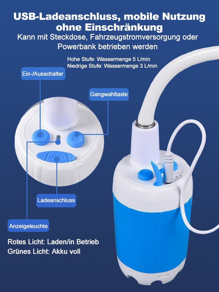 🚿 Frisch bleiben im Freien - 50% OFF - 🔥 Tragbare Campingdusche mit einstellbarem Durchfluss - für eine einfache und bequeme Reinigung im Freien!