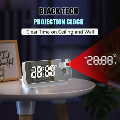 🔥Solange der Vorrat reicht 50 % Rabatt!🎉Spiegelprojektionswecker – Klarer Projektionsdisplay + praktischer Spiegel