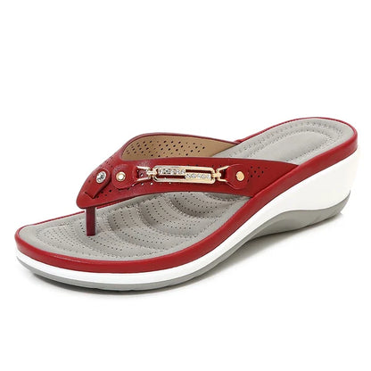 🎁2025 New Open Mould Design✨🩴Weich gepolsterte Damen-Flip-Flop-Sandalen