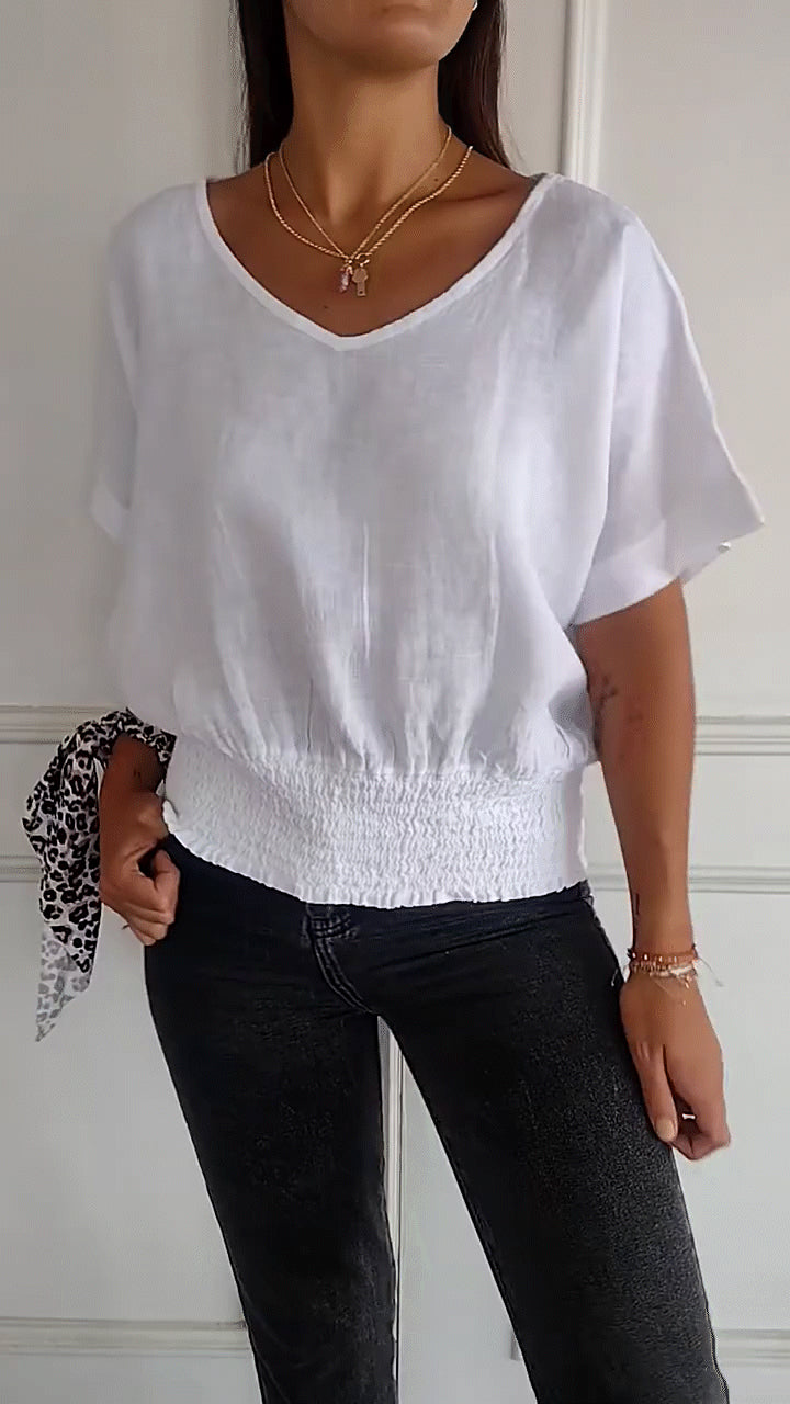 🔥Sommer-Hot-Sale 49% Rabatt🔥Bequemes tailliertes T-Shirt mit V-Ausschnitt