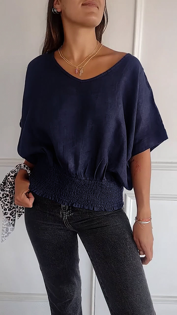 🔥Sommer-Hot-Sale 49% Rabatt🔥Bequemes tailliertes T-Shirt mit V-Ausschnitt