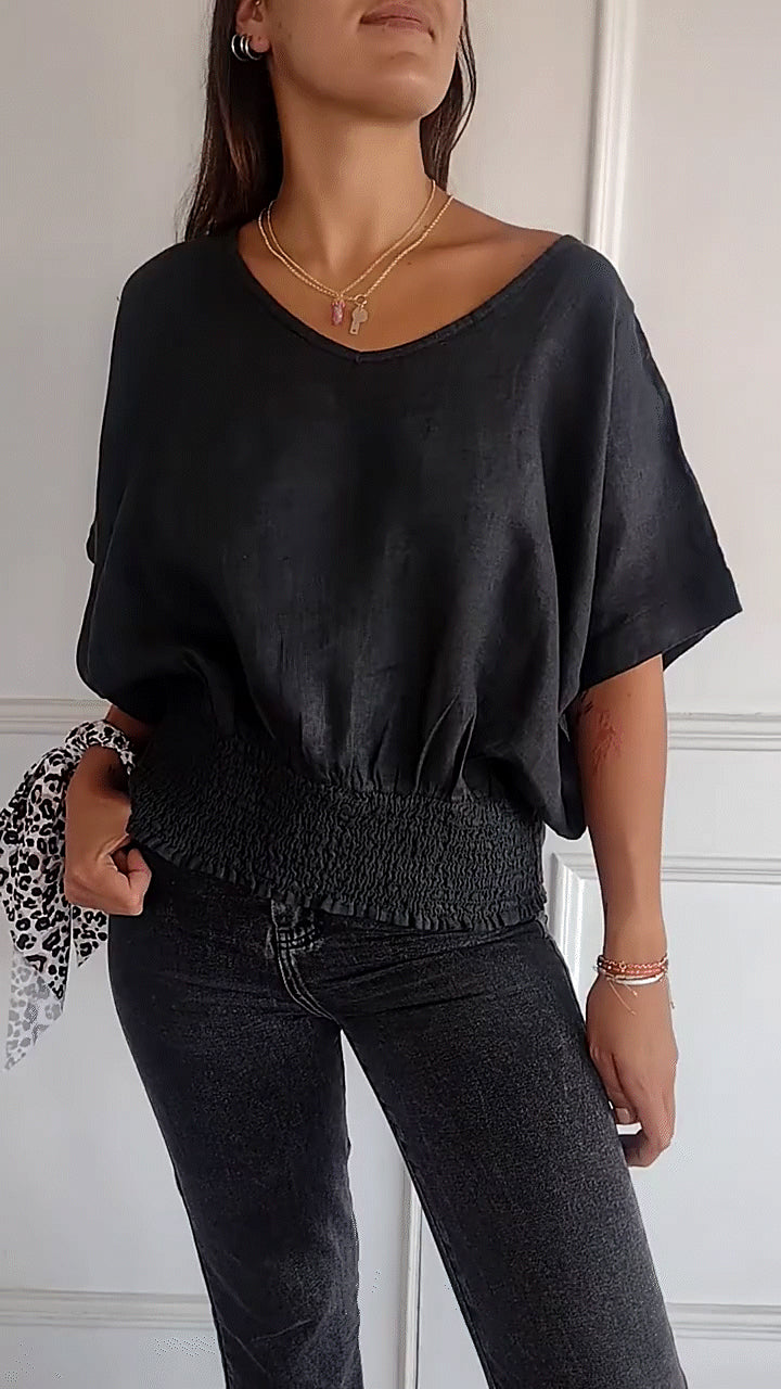 🔥Sommer-Hot-Sale 49% Rabatt🔥Bequemes tailliertes T-Shirt mit V-Ausschnitt