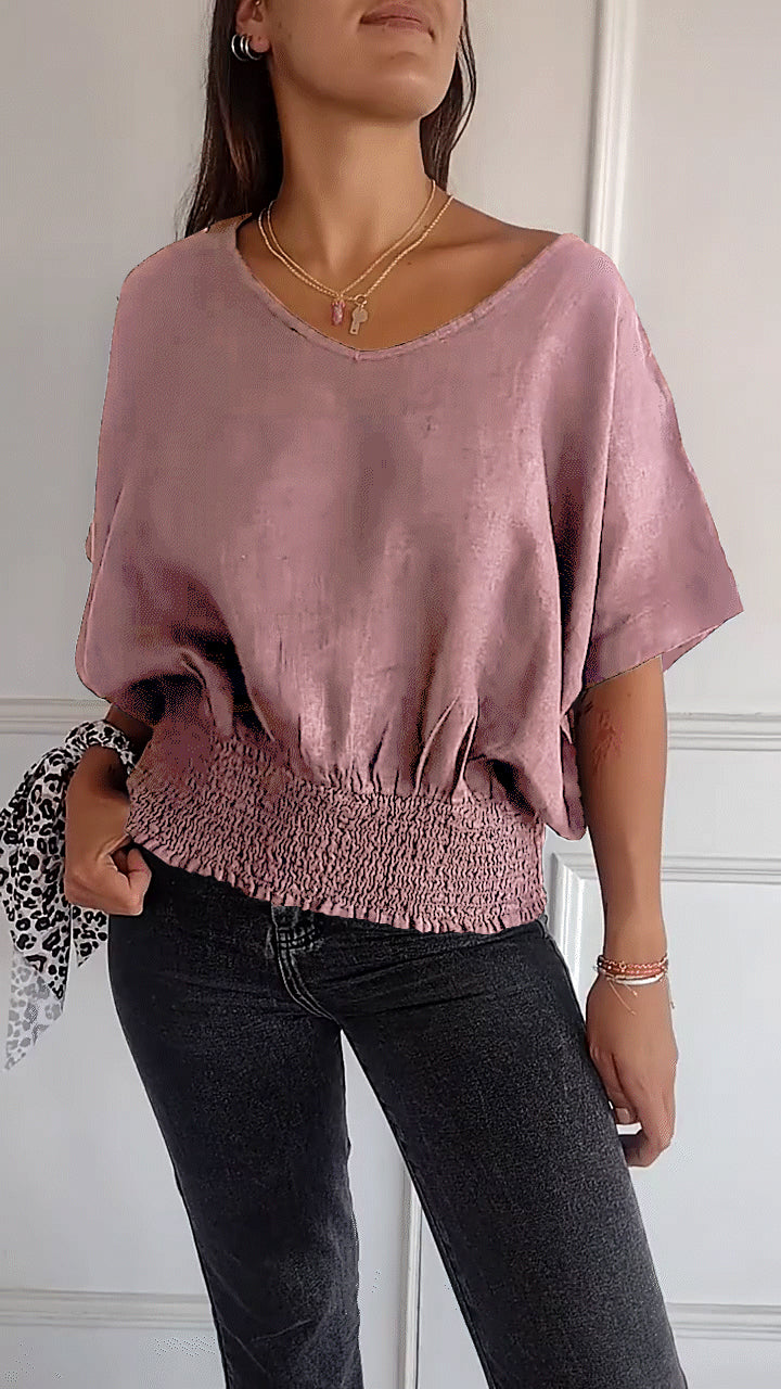 🔥Sommer-Hot-Sale 49% Rabatt🔥Bequemes tailliertes T-Shirt mit V-Ausschnitt