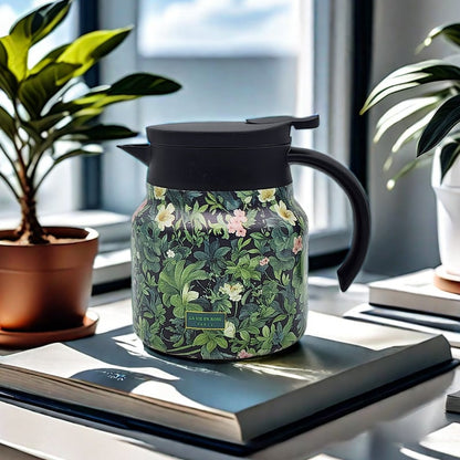 💥Teethermoskanne mit Vintage-Blumenmuster – Integriertes Teesieb✨