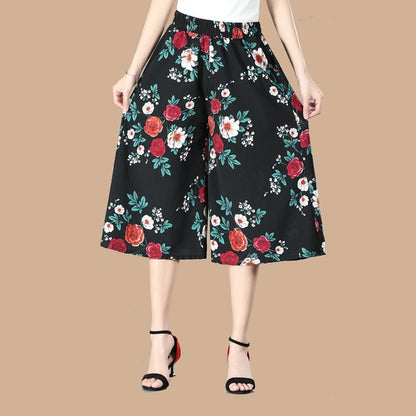 🔥KOSTENLOSER VERSAND BEI KAUF VON 2🔥 Damen Culottes aus Chiffon mit hohem elastischem Bund und weitem Bein, plissiert.