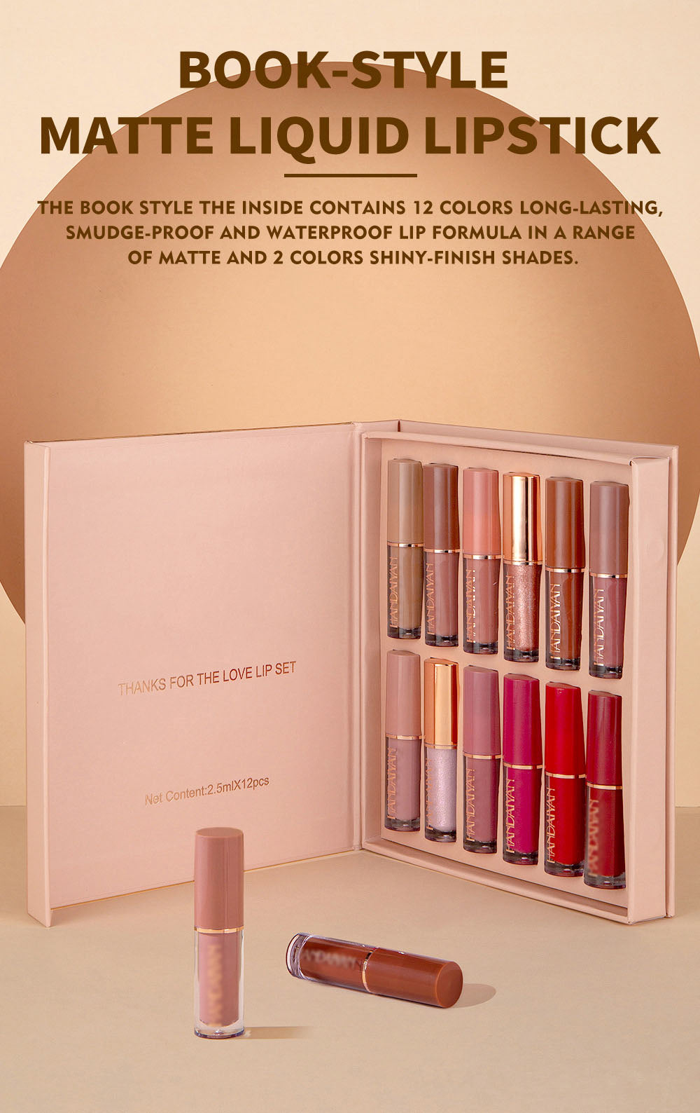 🛒 Kaufe 2, erhalte 1 gratis! 🎀 12-teiliges Lipgloss-Set im Buchformat – Schimmernde Farbtöne, feuchtigkeitsspendende Formel und handliches Mini-Design 💄