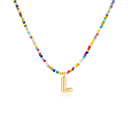 💜LETZTER TAG DER AKTION – 50 % RABATT💜🌈 Buchstaben-Perlenkette für Damen🔤A-Z