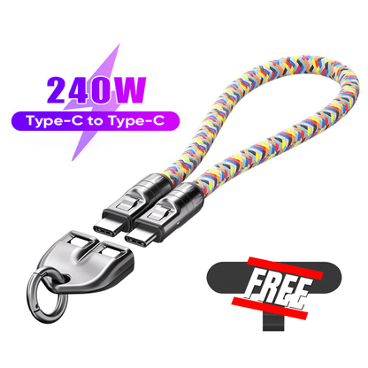 ⏰Kaufen Sie eins, bekommen Sie eins gratis!!🤳⚡C-zu-C-Ladekabel mit 240 W und tragbarem Armbanddesign