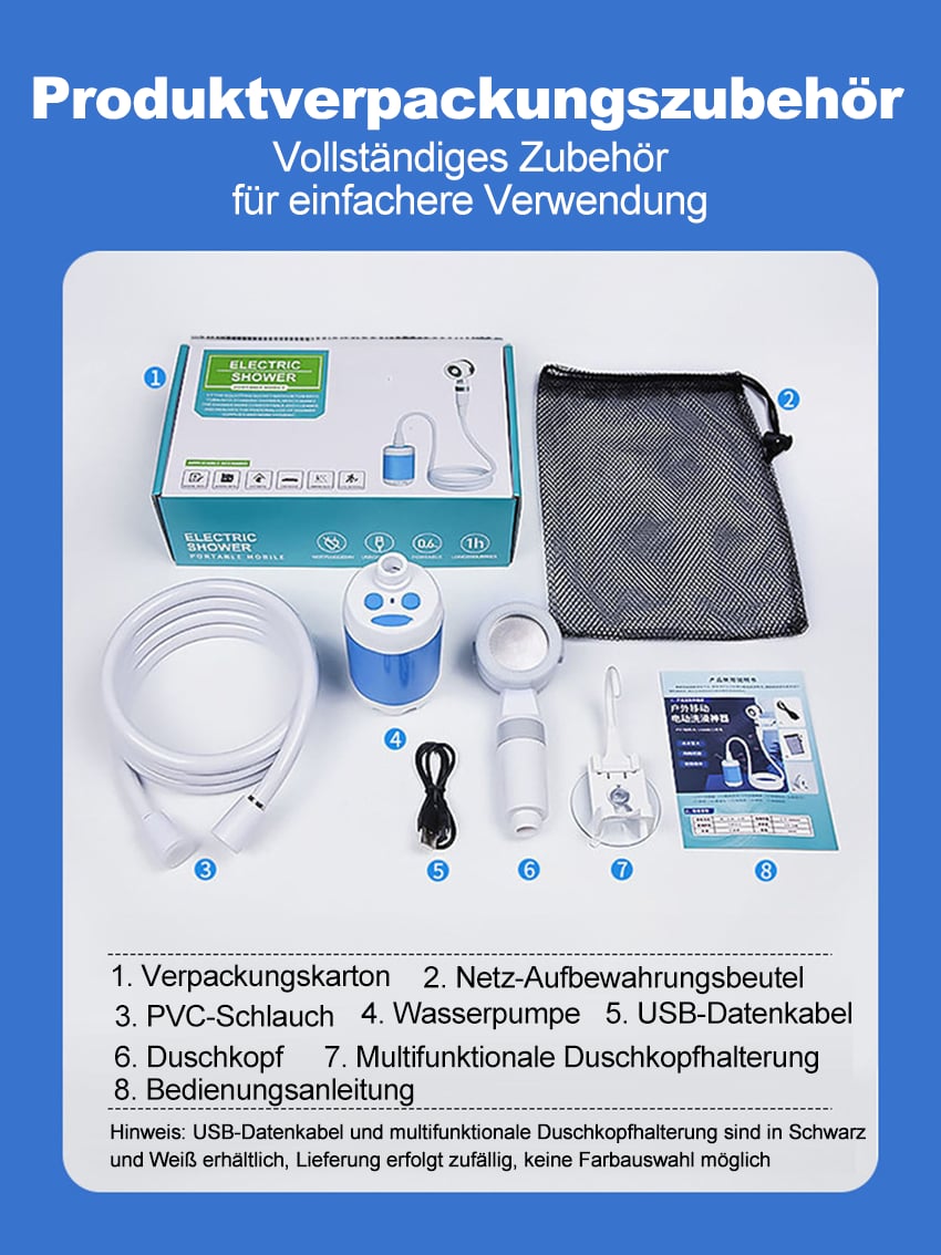 🚿 Frisch bleiben im Freien - 50% OFF - 🔥 Tragbare Campingdusche mit einstellbarem Durchfluss - für eine einfache und bequeme Reinigung im Freien!