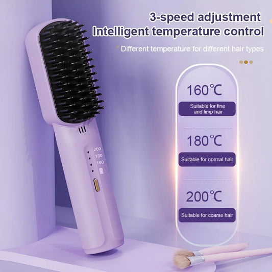 🎁Neues Geschenk💟Negative Ionen schaden dem Haar nicht Tragbarer kabelloser Mini-Haarglättungskamm