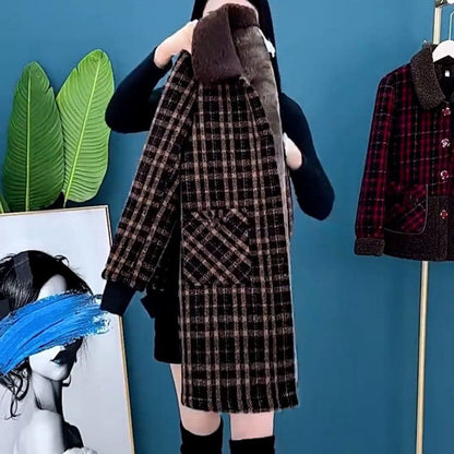 🎁Bestes Geschenk für Damen💖✨Dicker, plüschiger, mittellanger Jackenmantel für Damen