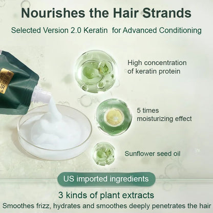 Kaufen Sie 2 gratis 1-Feuchtigkeitsspendende, glättende Creme zur Reparatur von Haarschäden mit Polypeptiden und Keratin