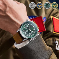 ⌚🎁Multifunctional mature stainless steel waterproof chronograph watch, with date display, luxurious and casual imitation of Quartz Male watch gift watch