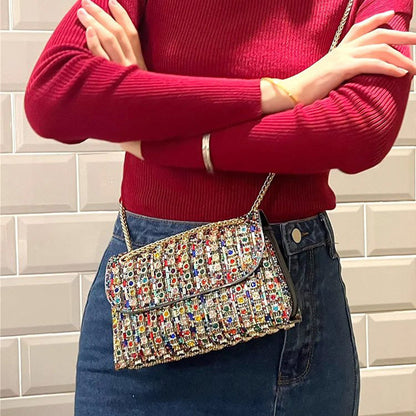 🎁🔥 Neujahrsverkauf 50% OFF.🔥Luxuriöse bunte Strass-Tasche für Frauen