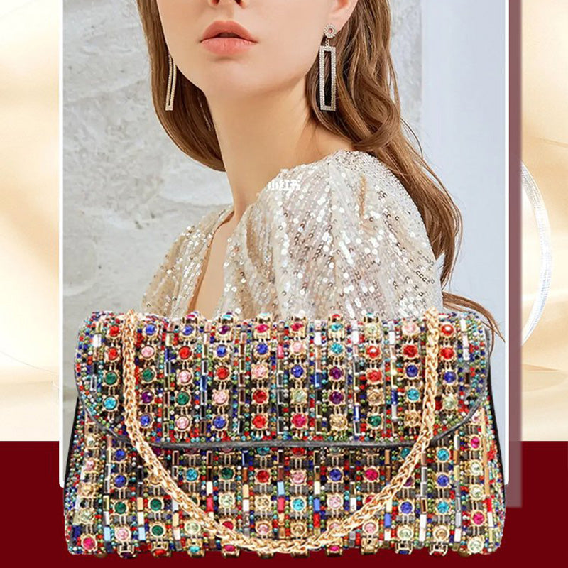 🎁🔥 Neujahrsverkauf 50% OFF.🔥Luxuriöse bunte Strass-Tasche für Frauen