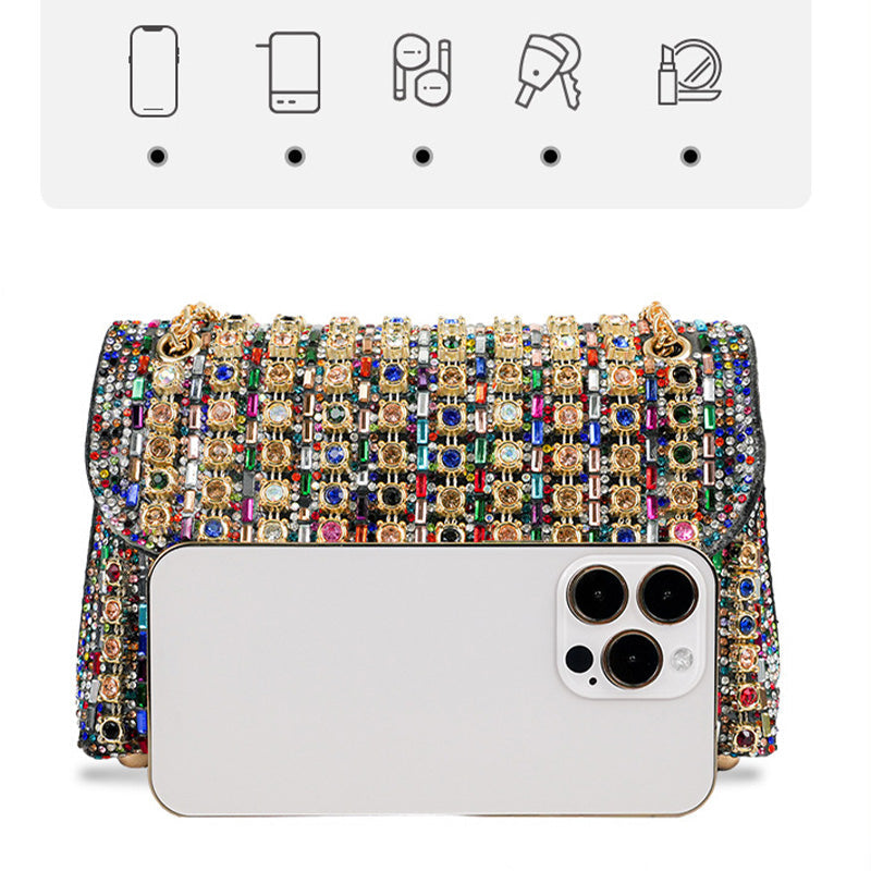 🎁🔥 Neujahrsverkauf 50% OFF.🔥Luxuriöse bunte Strass-Tasche für Frauen