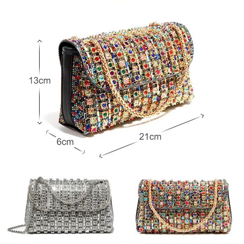 🎁🔥 Neujahrsverkauf 50% OFF.🔥Luxuriöse bunte Strass-Tasche für Frauen