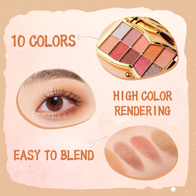 🌸🧸Winnie der Bär glänzt hell mit 10 Farben Diamant-Lidschatten, Glitzer- und Perlglanz-Lidschatten-Palette, in All-Match-Lidschatten-Bühnen-Make-up