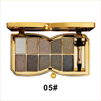 🌸🧸Winnie der Bär glänzt hell mit 10 Farben Diamant-Lidschatten, Glitzer- und Perlglanz-Lidschatten-Palette, in All-Match-Lidschatten-Bühnen-Make-up