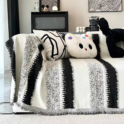🏡Trendy gestreifte Chenille Atmungsaktive Sofa Schutz Couch Abdeckung