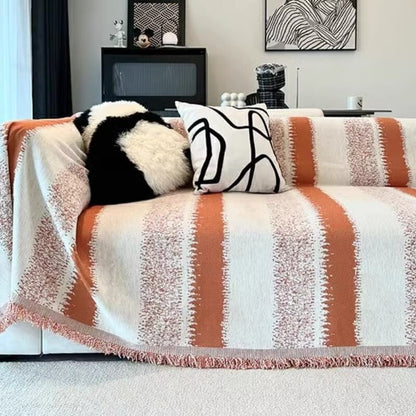 🏡Trendy gestreifte Chenille Atmungsaktive Sofa Schutz Couch Abdeckung