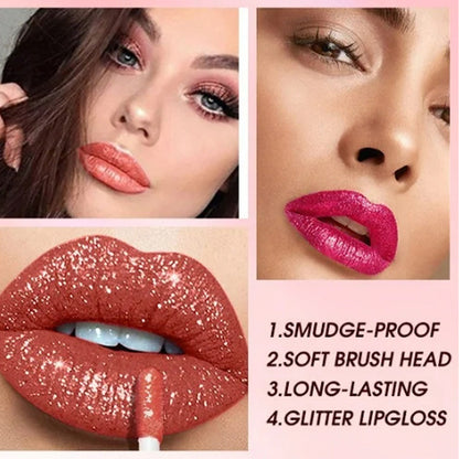 ✨💄Tagesangebot: Glänzender Metallic-Lipstick – 1+1 gratis! (Nur heute)