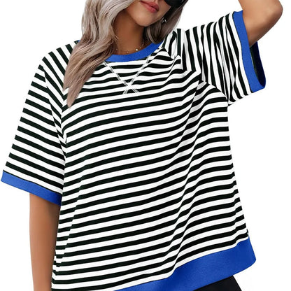 🥰50% RABATT：Übergroße gestreifte T-Shirts für Damen