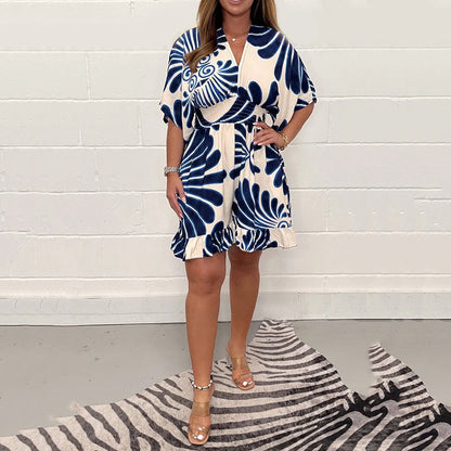 ⏳24-Stunden-Lieferung💥Lässiger, kurzer Jumpsuit mit Pflanzenprint für Damen
