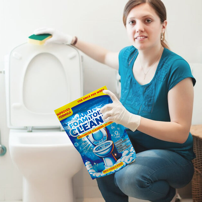 Schäumender Toilettenreiniger in Pulverform