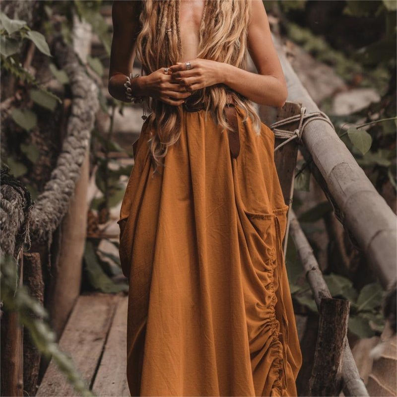 🔥50 % RABATT 💕Lässiger Maxirock für Damen mit seitlichem Kordelzug