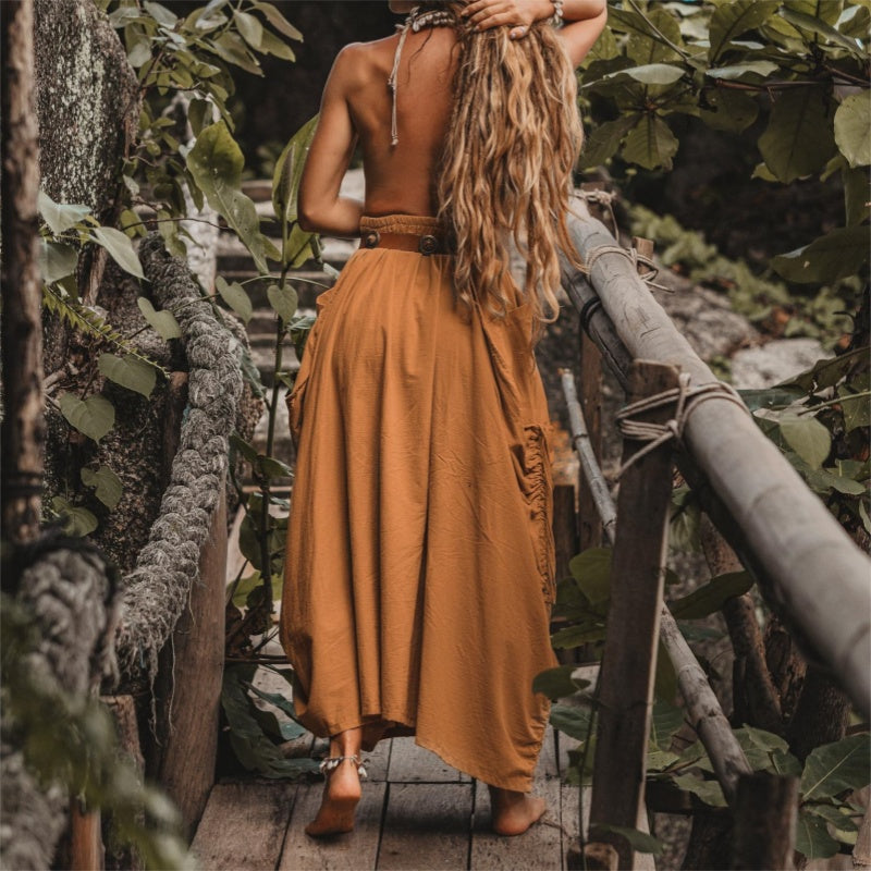 🔥50 % RABATT 💕Lässiger Maxirock für Damen mit seitlichem Kordelzug