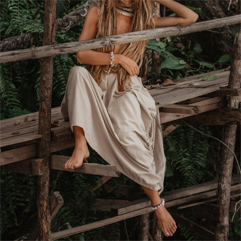 🔥50 % RABATT 💕Lässiger Maxirock für Damen mit seitlichem Kordelzug