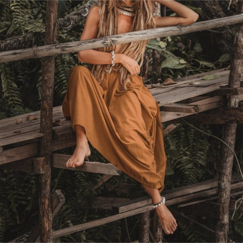 🔥50 % RABATT 💕Lässiger Maxirock für Damen mit seitlichem Kordelzug