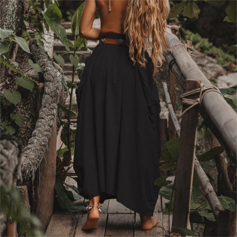 🔥50 % RABATT 💕Lässiger Maxirock für Damen mit seitlichem Kordelzug