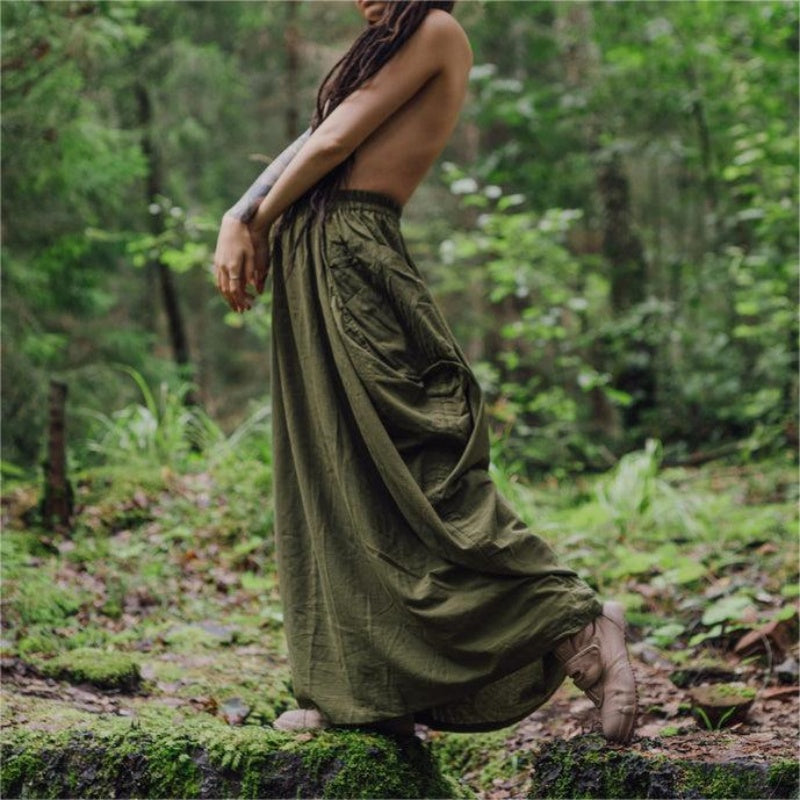 🔥50 % RABATT 💕Lässiger Maxirock für Damen mit seitlichem Kordelzug