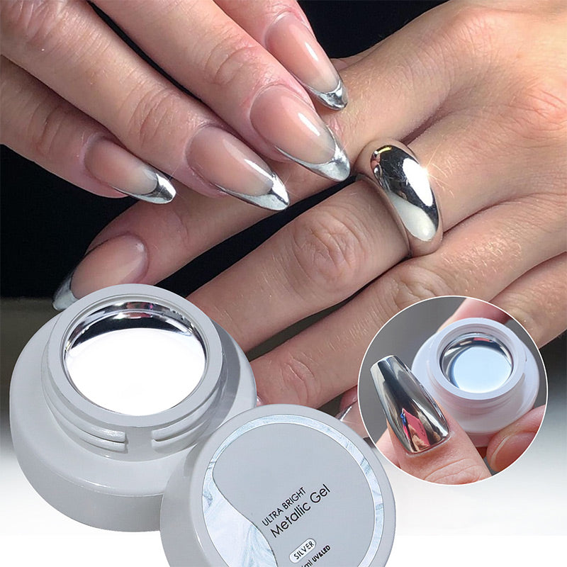 Silbernes Metallic-Nagelgel