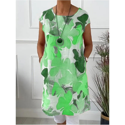 🔥2025 NEW SALES - 50% OFF🔥Lockeres knielanges Kleid mit Schmetterlingsprint