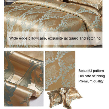🔥Kostenloser Versand🔥Luxuriöse Satin-Jacquard-Bettwäsche in 4-teiliger Ausführung