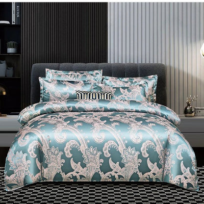 🔥Kostenloser Versand🔥Luxuriöse Satin-Jacquard-Bettwäsche in 4-teiliger Ausführung
