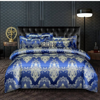 🔥Kostenloser Versand🔥Luxuriöse Satin-Jacquard-Bettwäsche in 4-teiliger Ausführung