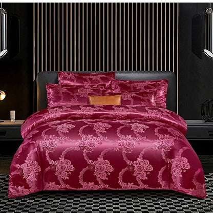 🔥Kostenloser Versand🔥Luxuriöse Satin-Jacquard-Bettwäsche in 4-teiliger Ausführung