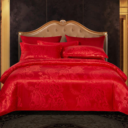 🔥Kostenloser Versand🔥Luxuriöse Satin-Jacquard-Bettwäsche in 4-teiliger Ausführung
