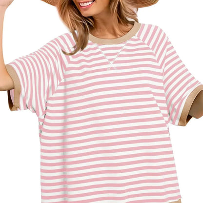 🥰50% RABATT：Übergroße gestreifte T-Shirts für Damen