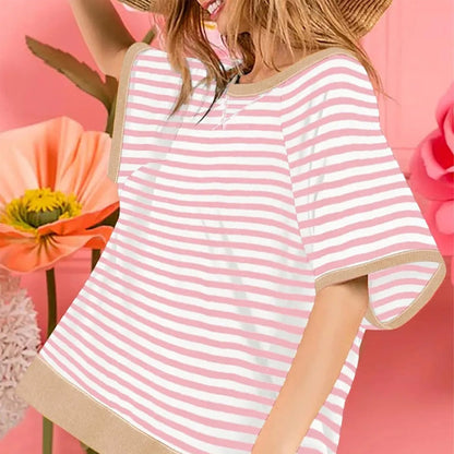🥰50% RABATT：Übergroße gestreifte T-Shirts für Damen