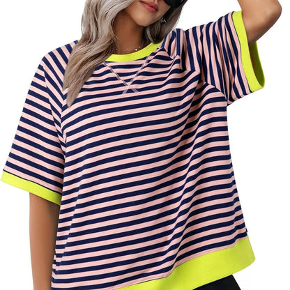 🥰50% RABATT：Übergroße gestreifte T-Shirts für Damen