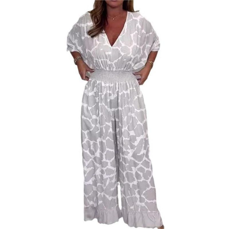 💥Zeitlich begrenzt 50 % RABATT 💕Atmungsaktiver Jumpsuit mit tiefem V-Ausschnitt und Taille für Damen