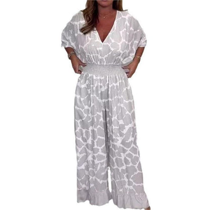💥Zeitlich begrenzt 50 % RABATT 💕Atmungsaktiver Jumpsuit mit tiefem V-Ausschnitt und Taille für Damen